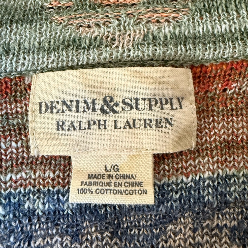 Vintage Ralph Lauren Denim Supply Women Aztec Button Up Cardigan SZ-large Shawl - Picture 5 of 9
